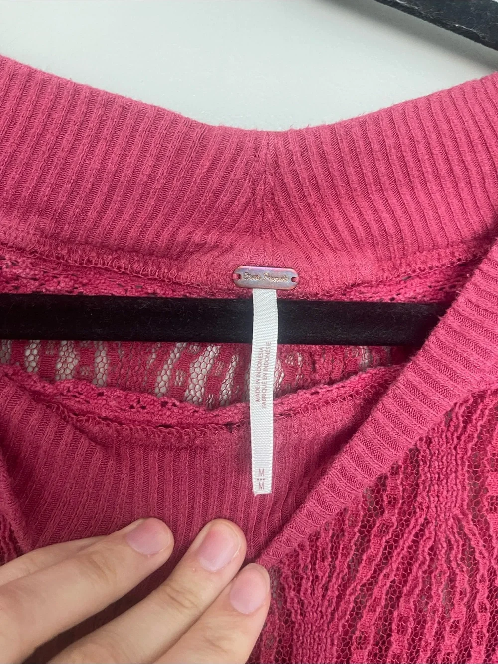 Free People Lace Long Sleeve Top